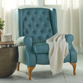 Queen Anne Style Tufted Wingback Recliner Chair F4766