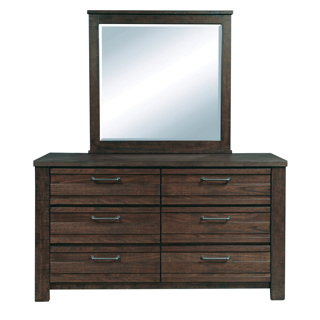 Espresso Wood Queen Bedroom Set with Dresser, Mirror, Nightstands, Chest H1395