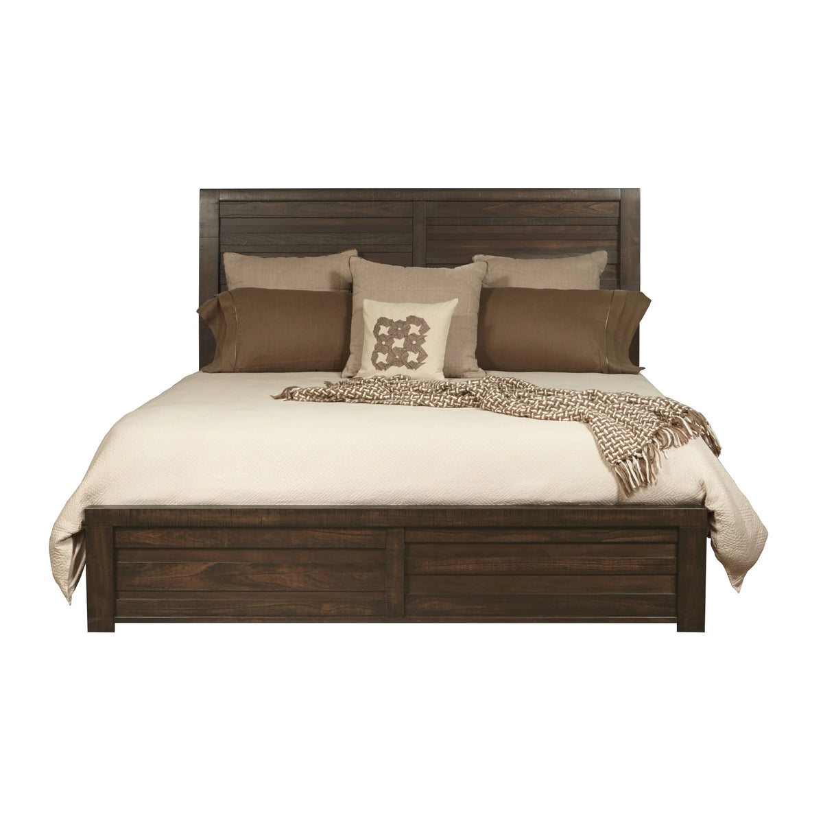 Espresso Wood Queen Bedroom Set with Dresser, Mirror, Nightstands, Chest H1395