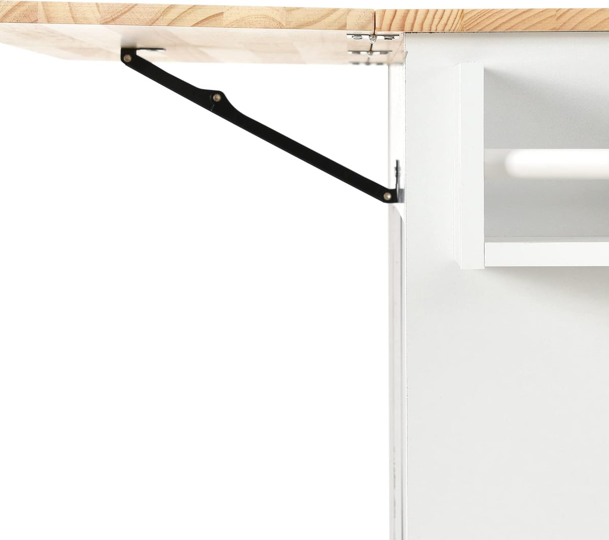 White Kitchen Island with 3 Drawers and Rolling Cart Z635452