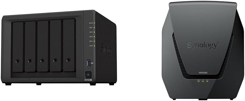 5-Bay DiskStation Black & Dual-Band Wi-Fi 6 Router 2.5Gbps Ethernet N9362