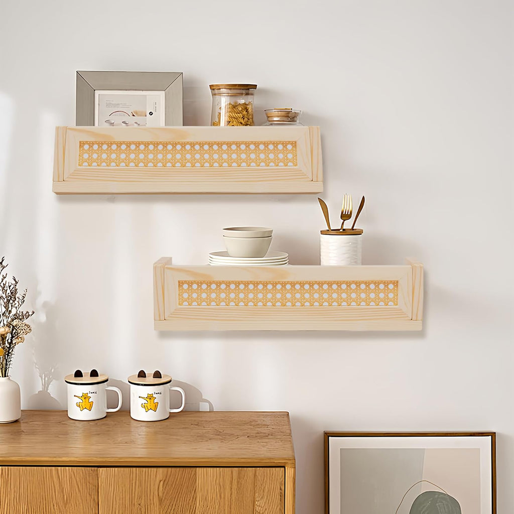 16" Rattan Shelf Set of 3 O269098