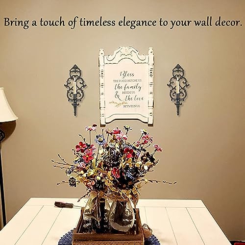 Black Antique Metal Wall Candle Sconce Holder Set of 2 A9780