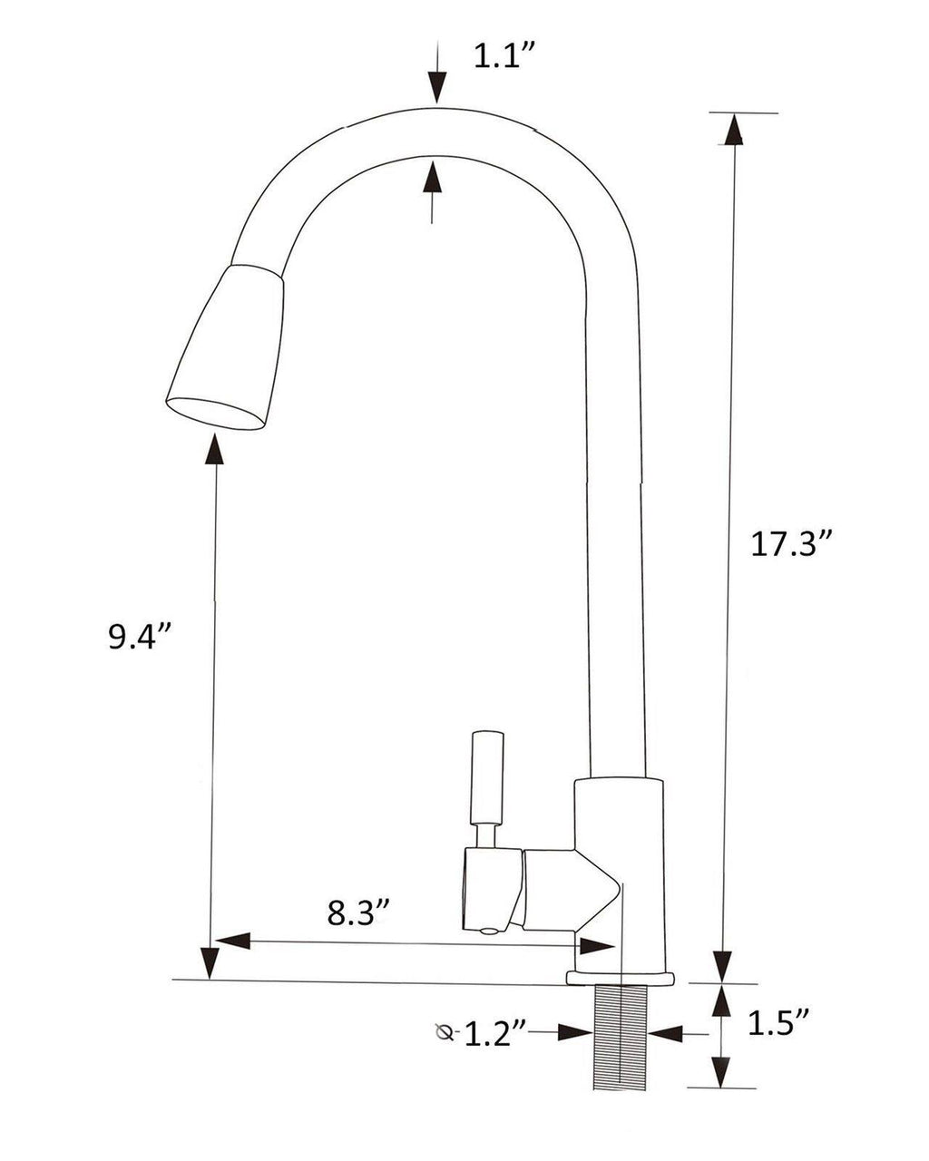 Commercial Stainless Steel Single Handle Pull Down Sprayer Kitchen Faucet N4351
