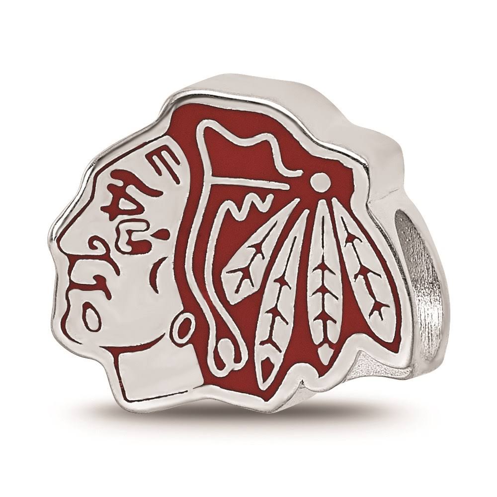 Sterling Silver Enameled Logo Bead S964027