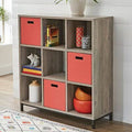 Cube Bookcase Rustic Gray 9 Shelves B872