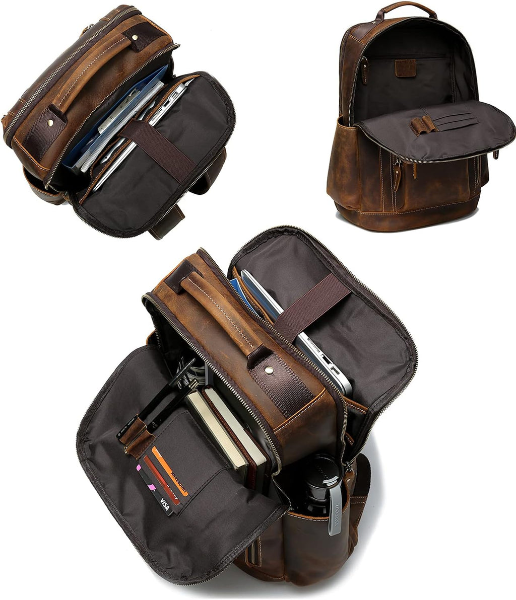 Vintage Full Grain Leather Backpack U59780