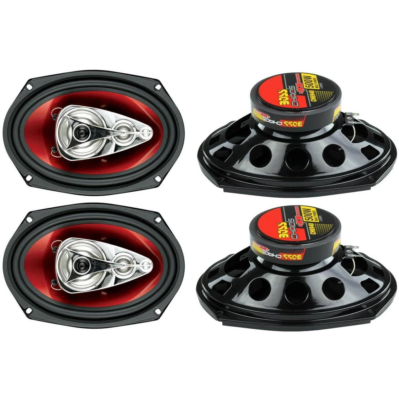 Red 4-Way Car Coaxial Speakers G330