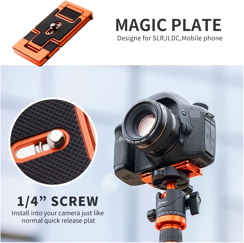 62 inch DSLR Camera Tripod with Monopod and Aluminum Alloy Quick Release Plate Y447