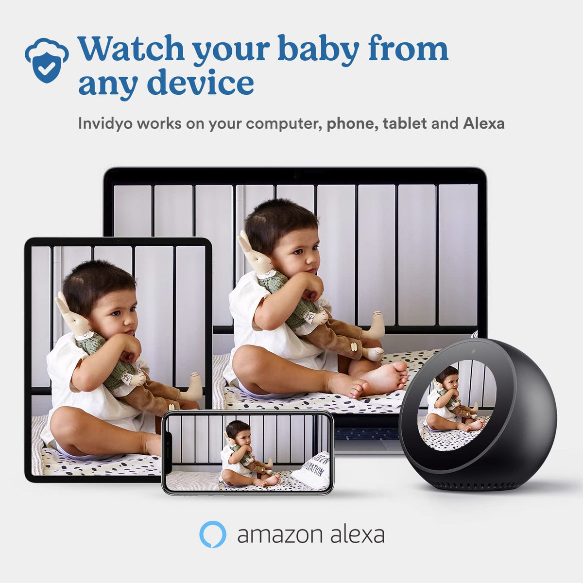WiFi Baby Monitor with 1080P Full HD Camera, Night Vision, Two Way Talk, Temperature Sensor O89147