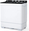 Semi-automatic Twin Tub Washing Machine with Built-in Drain Pump, White&Black S4765
