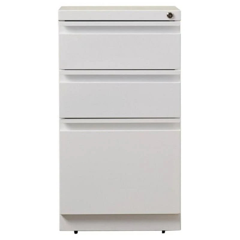 3 Drawer Mobile File Cabinet in White D800