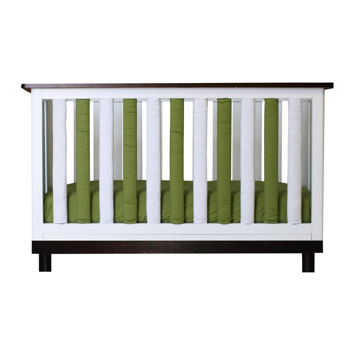 Green/White Vertical Crib Liners G5144