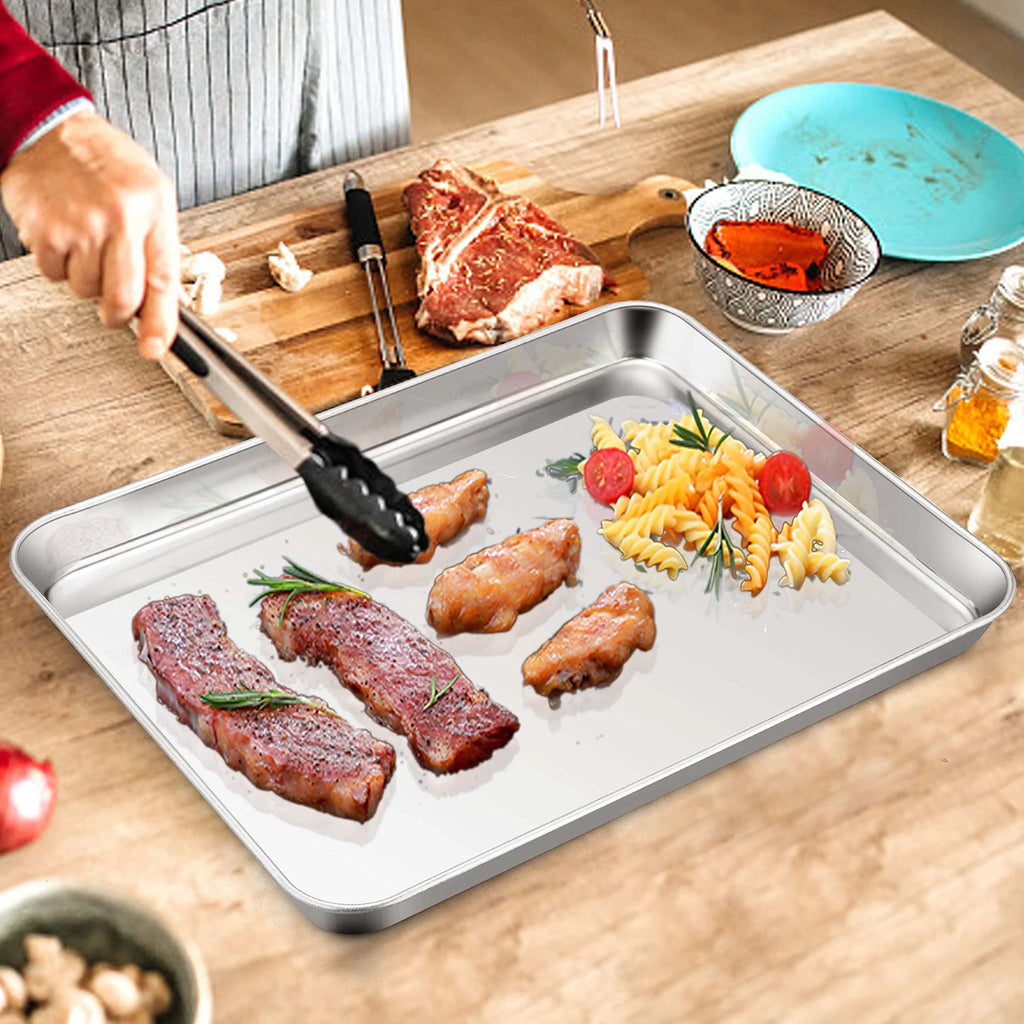 Stainless Steel Rimmed Half Sheet Baking Pan Set of 2 W990168