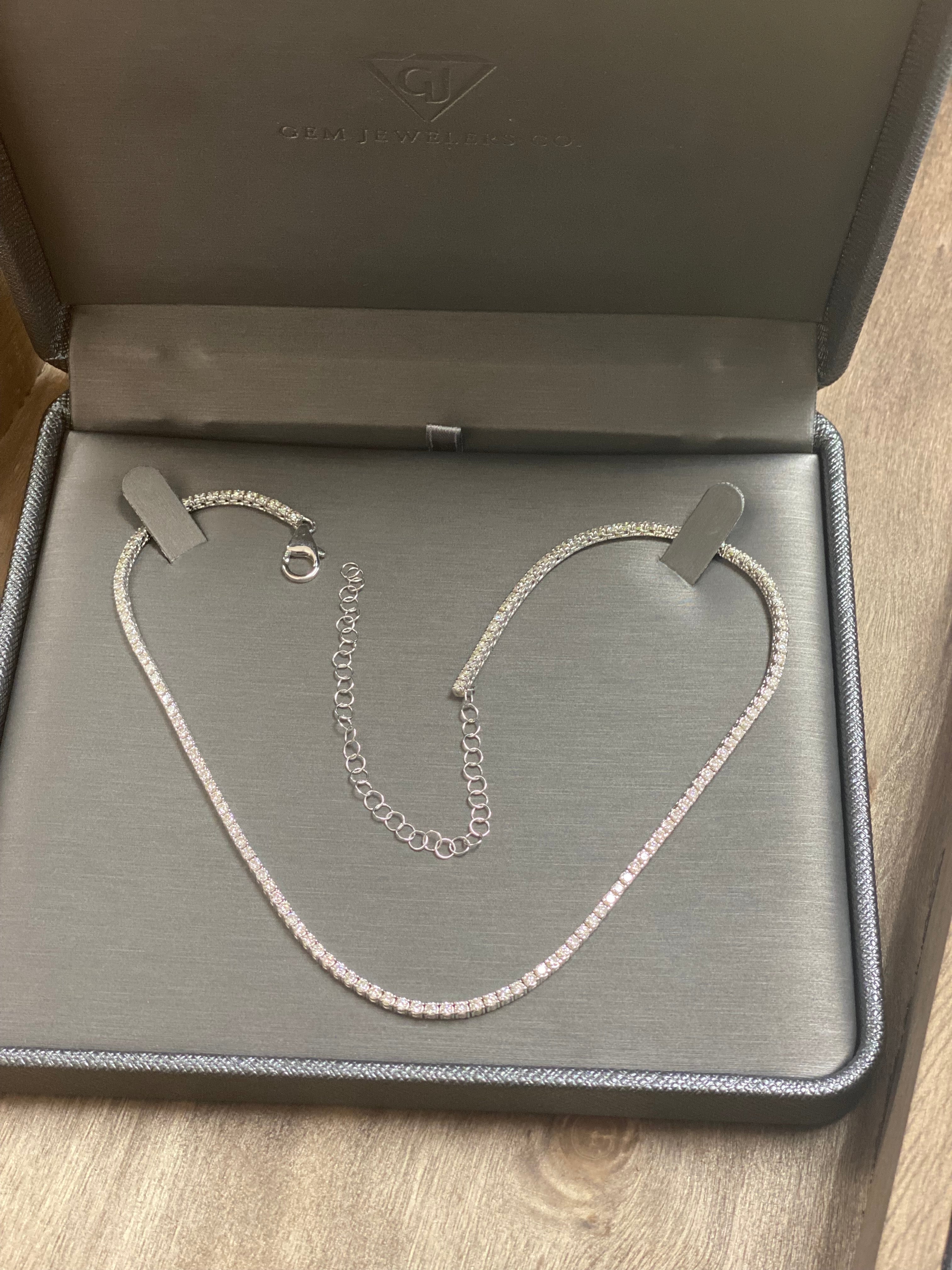 10 Carat Adjustable Round Diamond Tennis Necklace O8641