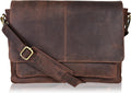 Vintage Leather Messenger Bag Document Briefcase Adjustable Shoulder Bag M452