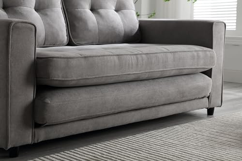 Dark Grey Convertible Folding Futon Sofa Bed S518491