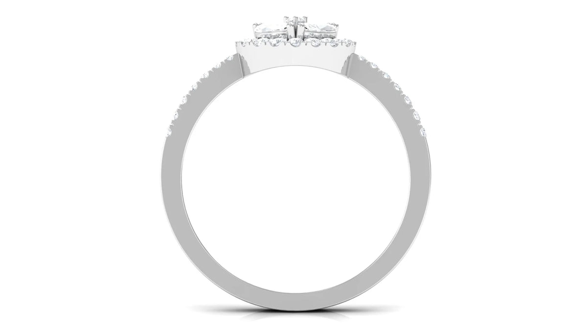 925 Sterling Silver Moissanite Engagement Ring T7604