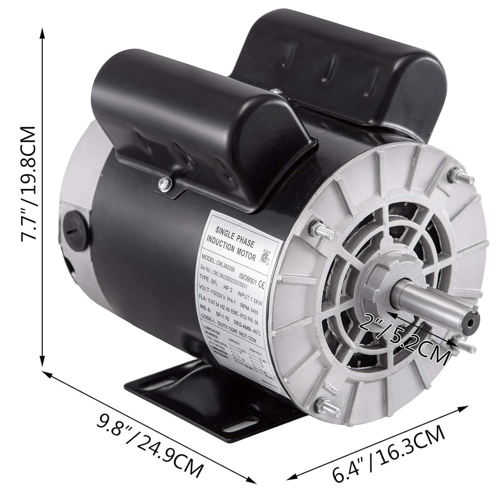 2Hp 3450RPM 115V 230V 56 Frame Single Phase Electric Motor K6941