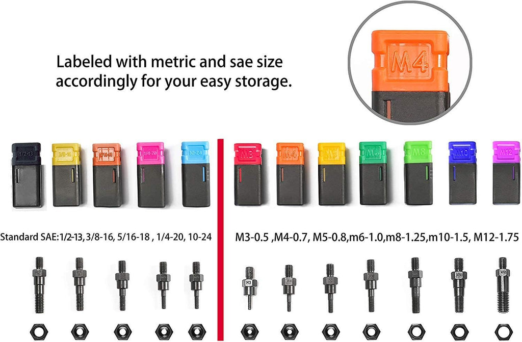 16 Rivet Nut Tool Set with 115Pcs Assorted Rivet Nuts and aluminum Carrying Case U150447