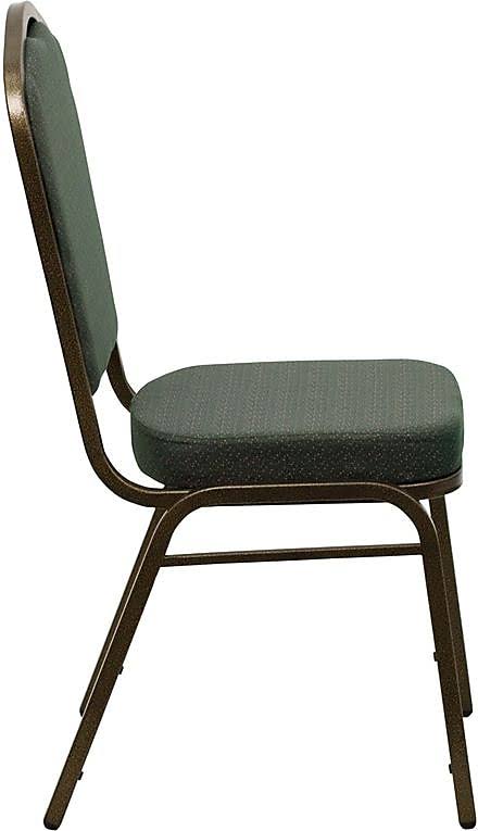 Green Patterned Fabric Crown Back Stacking Banquet Chair W569