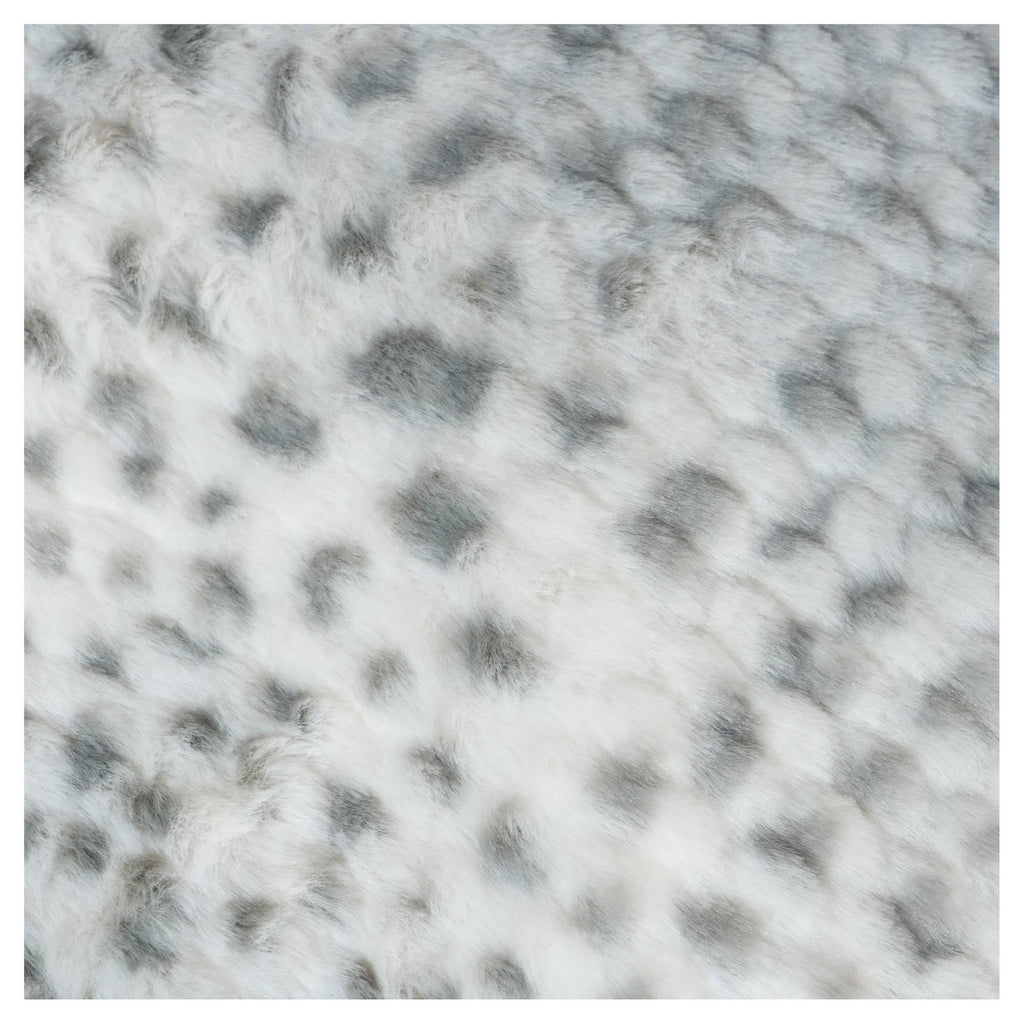 Ash White Faux Fur Lounge Beanbag Chair Q69348