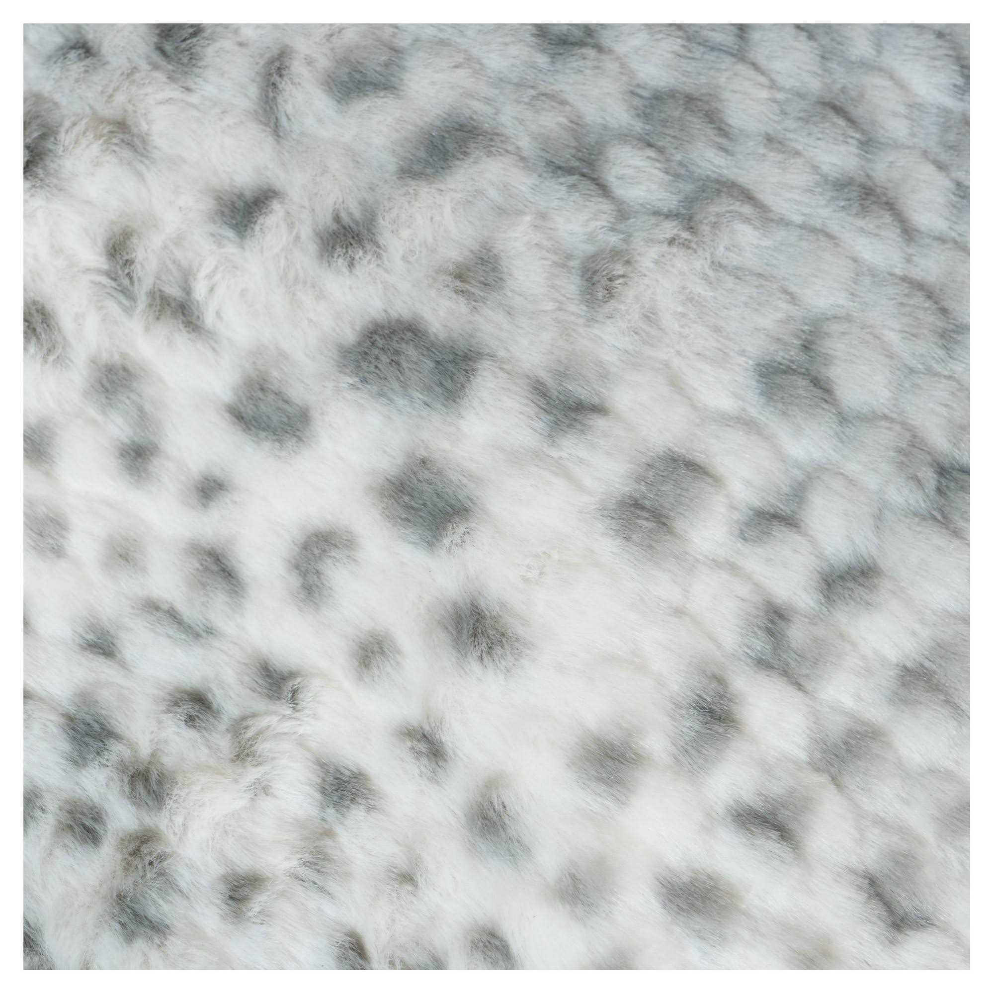 Ash White Faux Fur Lounge Beanbag Chair Q69348