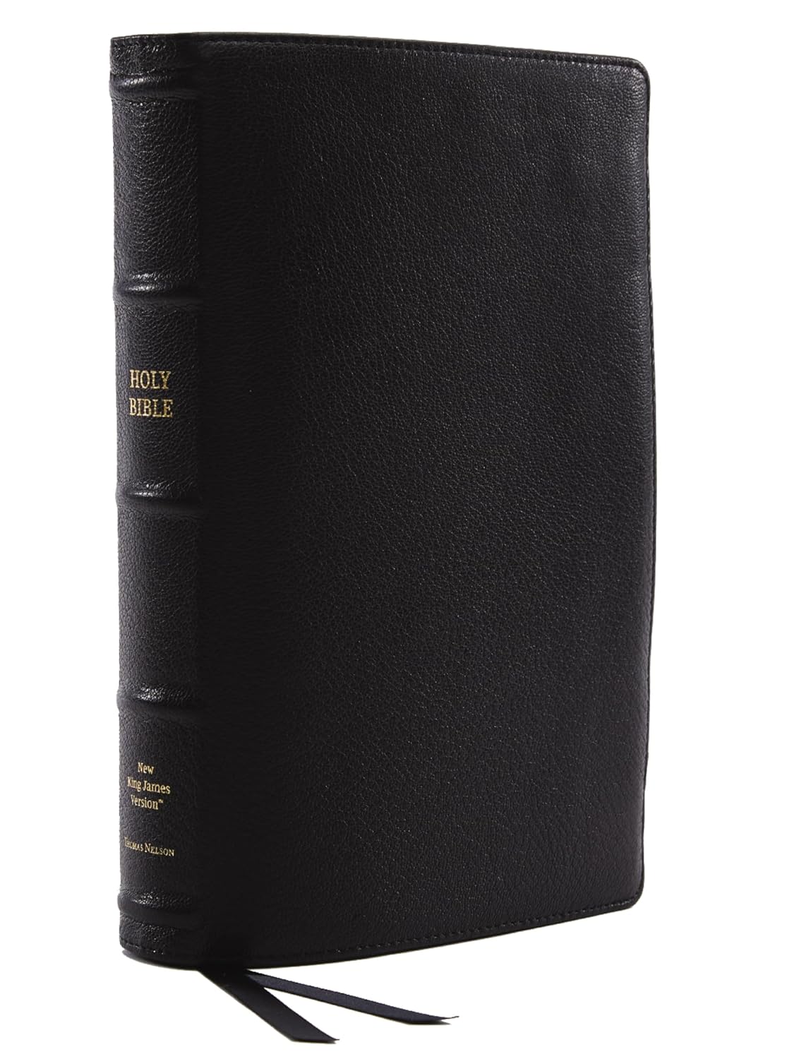 Black Premium Goatskin Leather Reference Bible K869