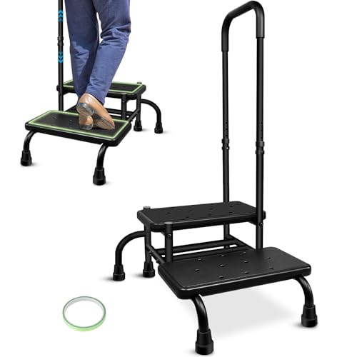 Heavy Duty Medical Step Stool with 5 Legs and Adjustable Handrail S1673