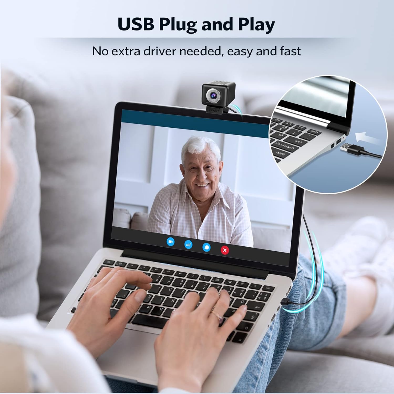 3 in 1 1080P 60FPS Webcam with Microphone and Speaker C5635