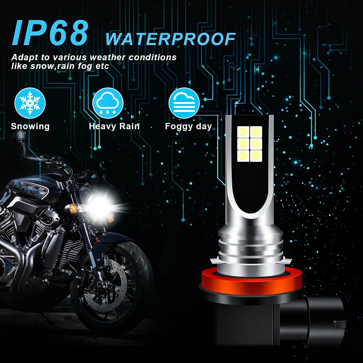 H4 High&Low Beam H11 Fog Light LED Headlight Bulb 6000K White 4x Z768609