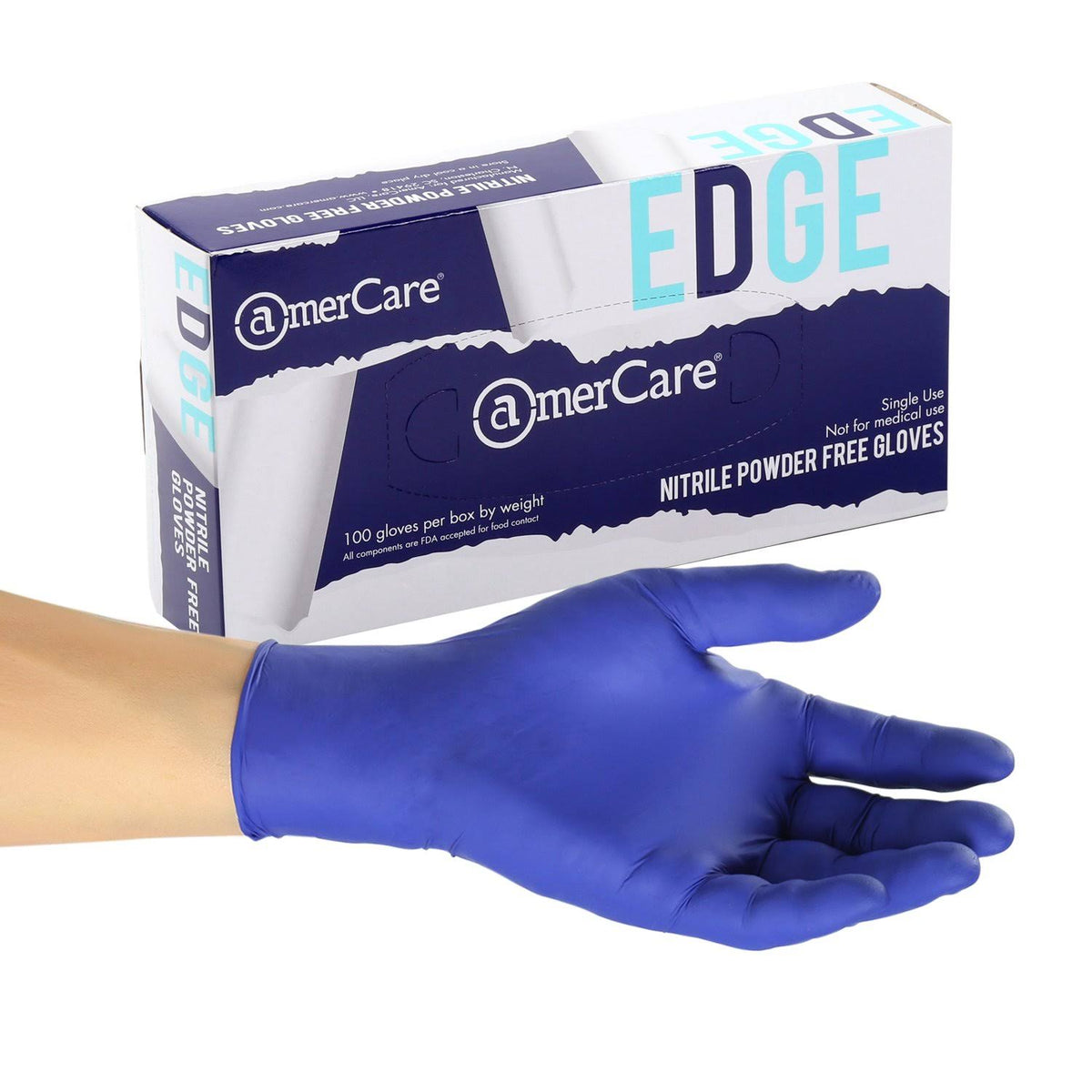 Large Powder-Free Nitrile Indigo Gloves, Case of 1000 W842014