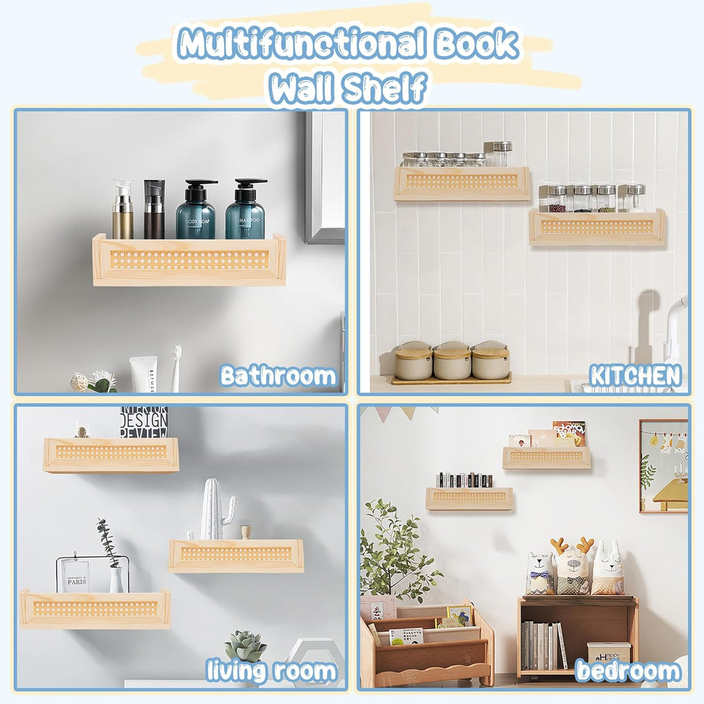 16" Rattan Shelf Set of 3 O269098