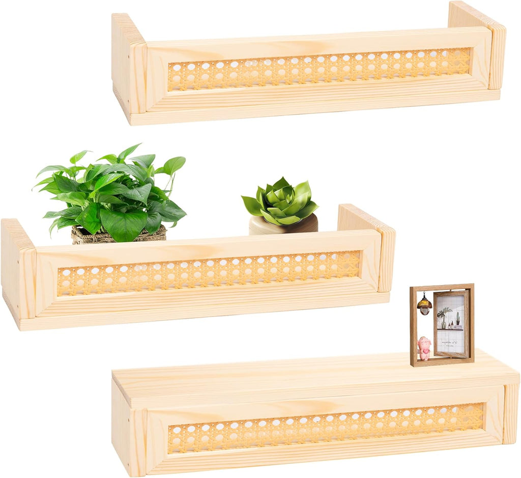 16" Rattan Shelf Set of 3 O269098