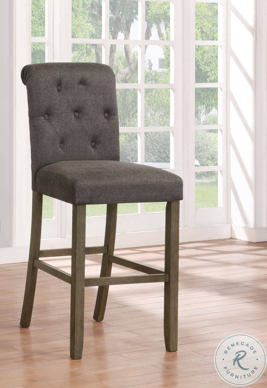 Grey Bar Stool Set of 2 X366251