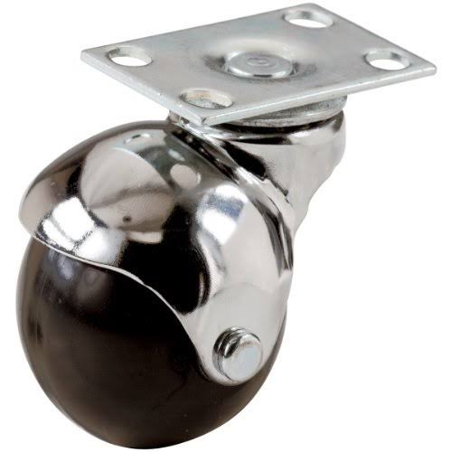 2-Inch Office Chair Plate Caster, Bright Chrome Hooded X51503