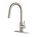 Black Kitchen Faucet with Pull Down Sprayer Stainless Steel High Arc Gooseneck K97585