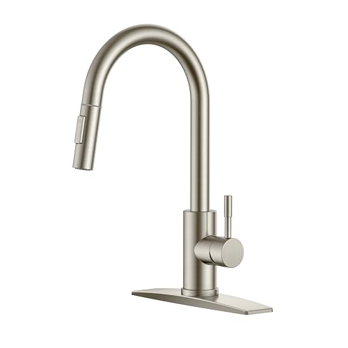 Black Kitchen Faucet with Pull Down Sprayer Stainless Steel High Arc Gooseneck K97585