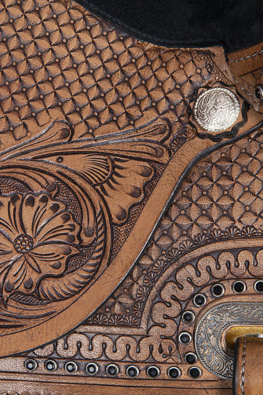Dark Brown Leather Barrel Racing Saddle J931039