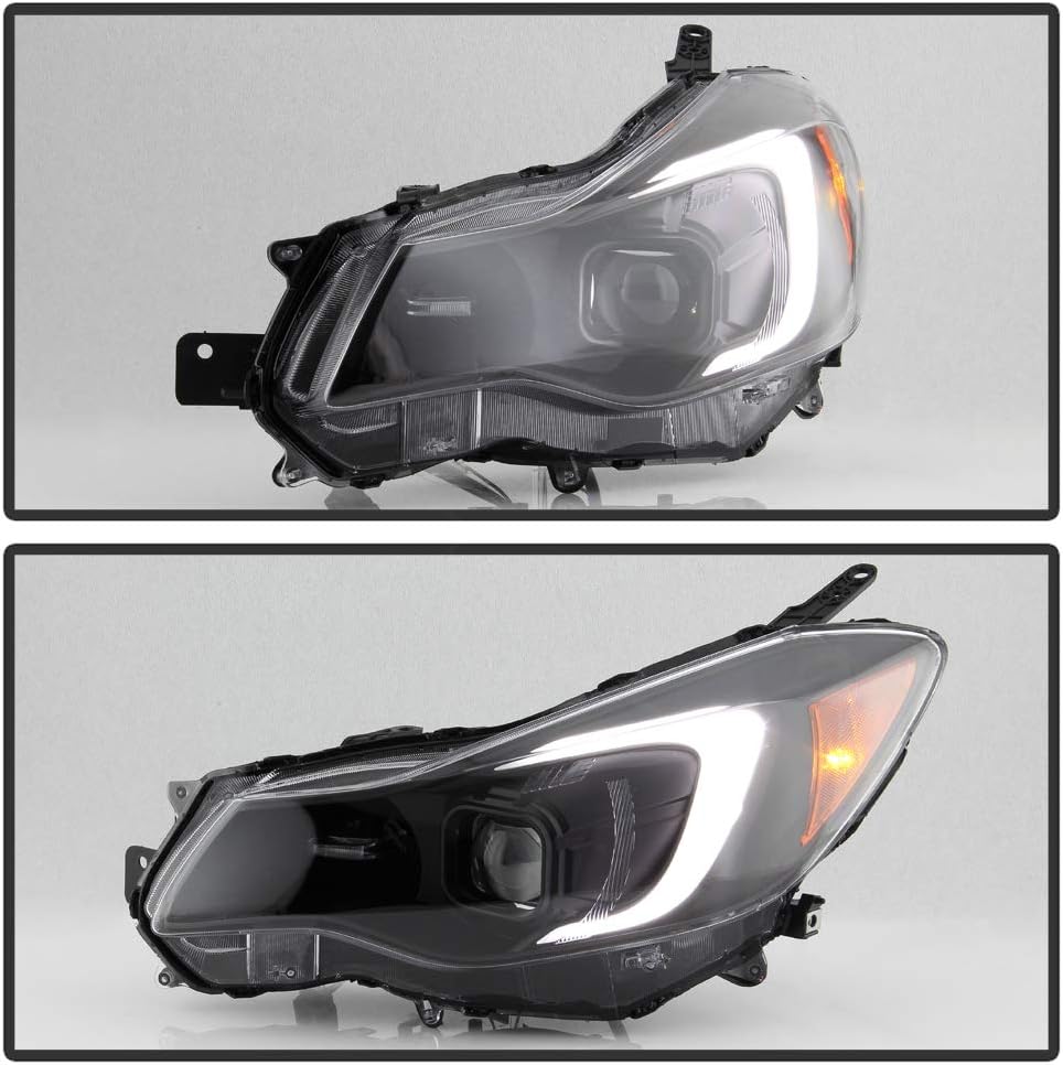 Black Housing LED Tube Projector Headlights Headlamps Q283