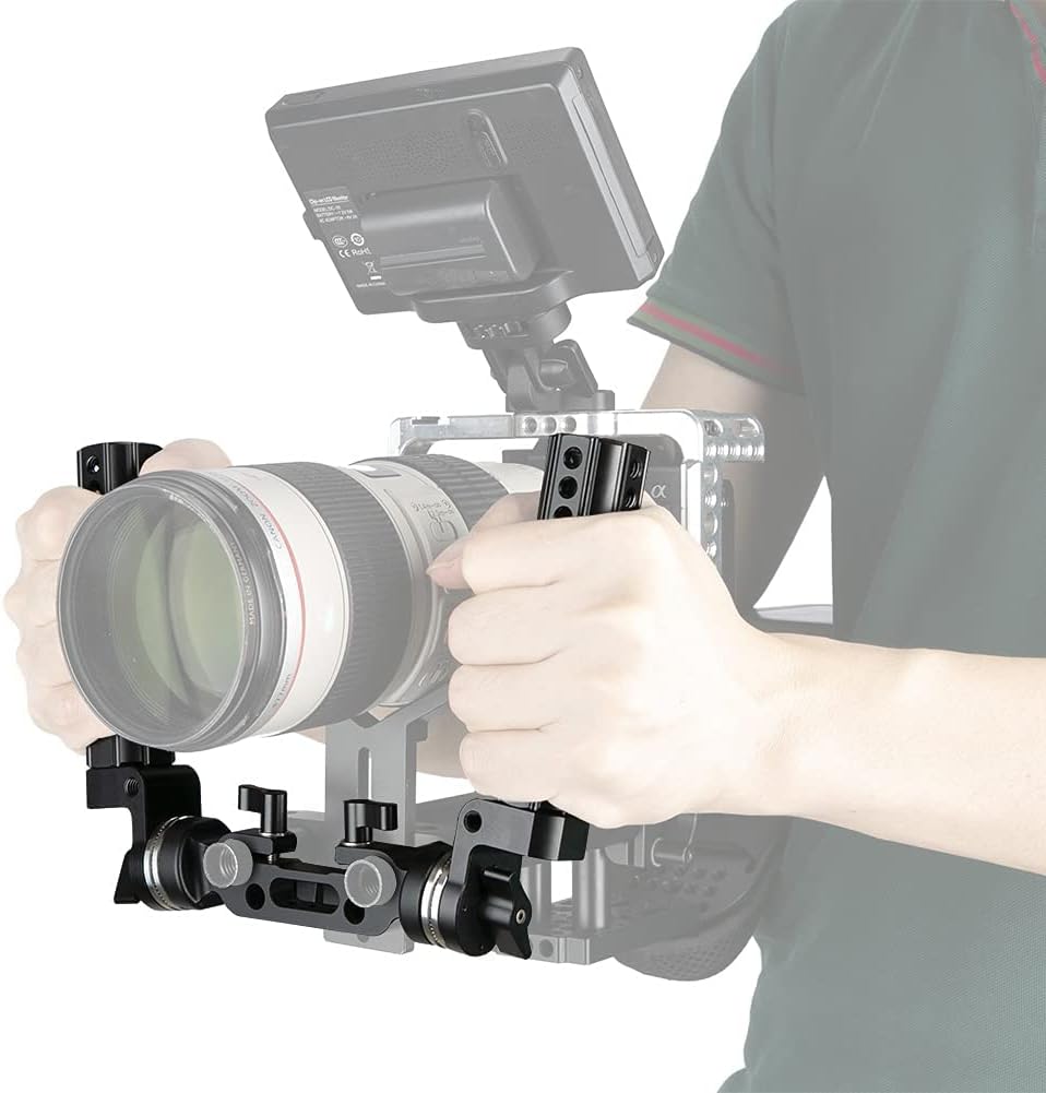 15mm Shoulder Rig Handle Kit Rosette Mount Grips for DSLR Camera Cinema Camcorder R7329
