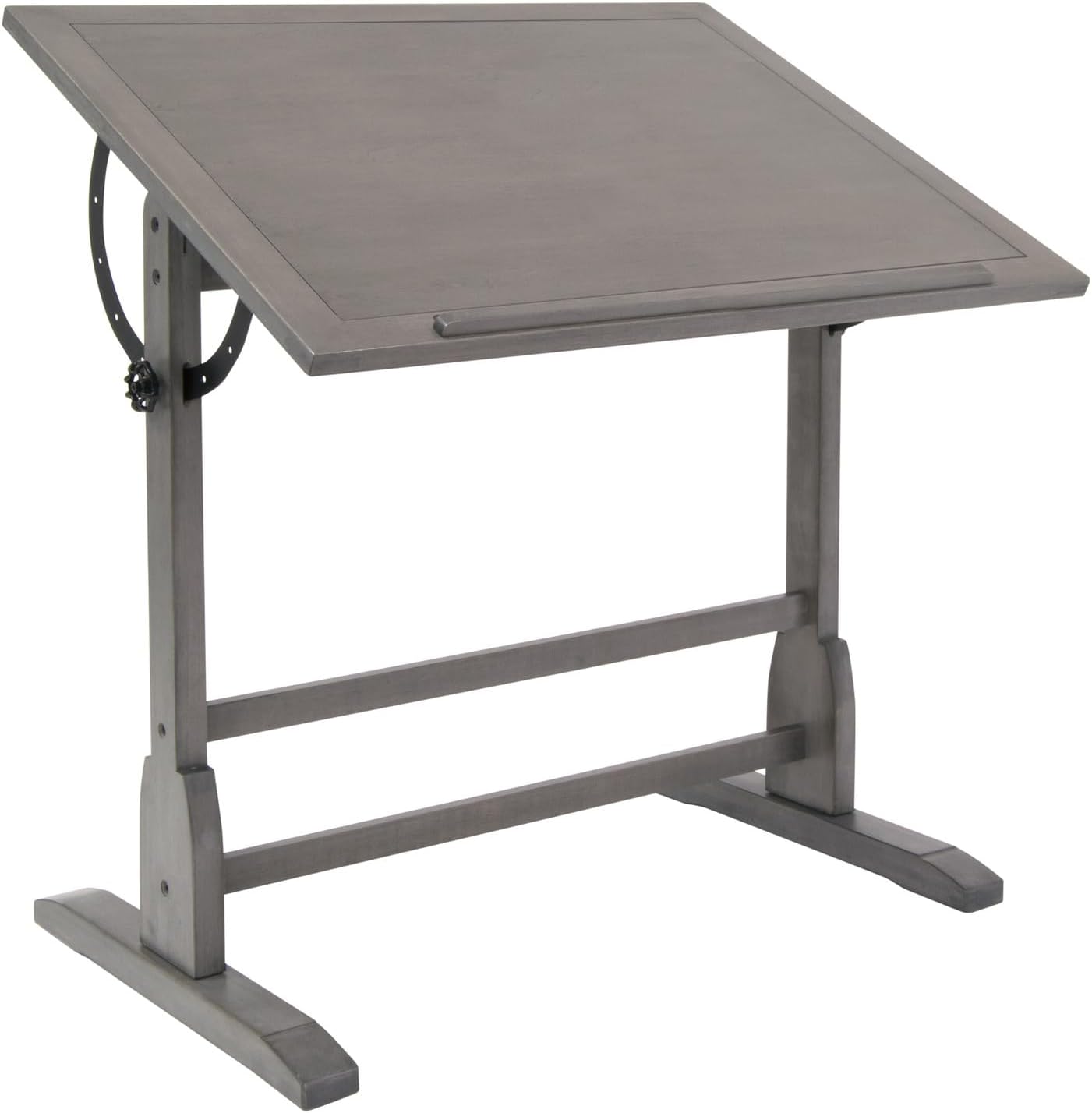 Vintage Drawing Drafting Table with Pencil Ledge - 36" W x 24" D - Slate Gray - Adjustable Tilting Top I803059