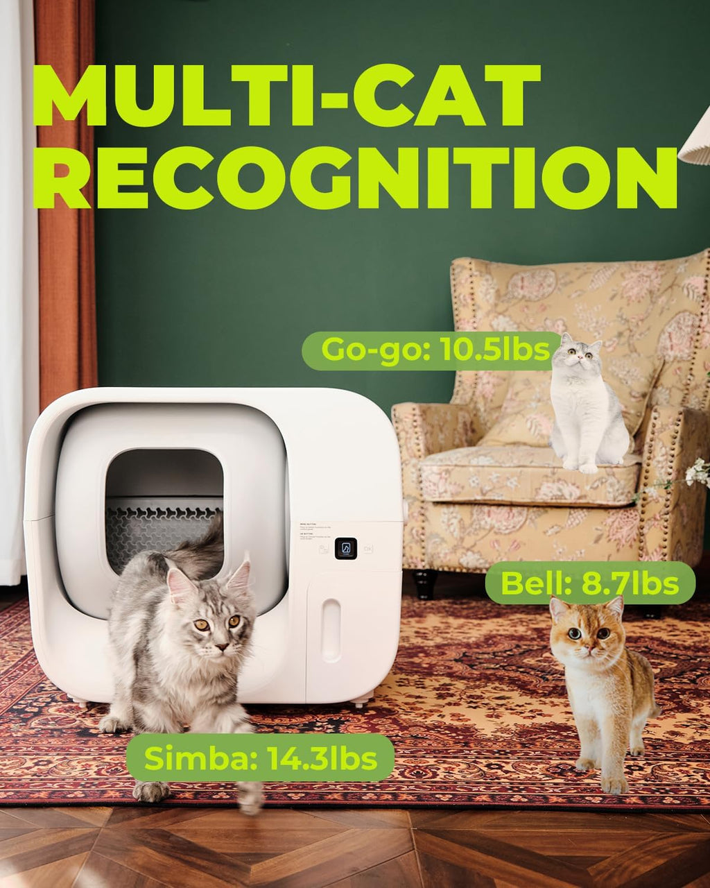 Automatic Self Cleaning Cat Litter Box with Trash Bags Q2421