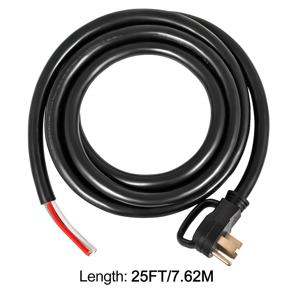 25' 50A RV Power Cord 6/3 + 8/1 AWG NEMA 14-50P to Bare Wire L771842