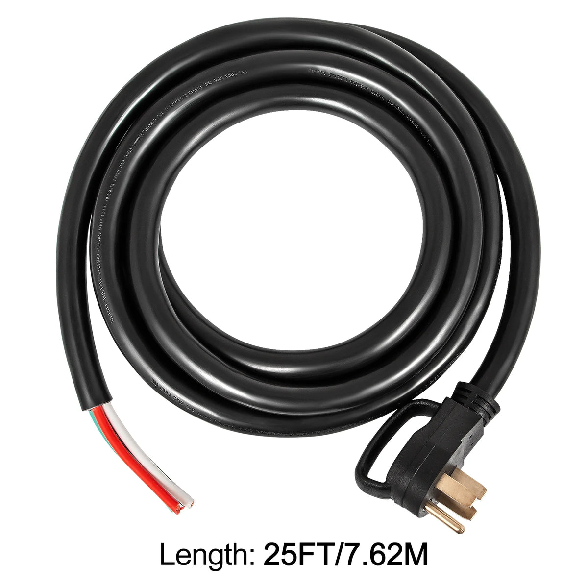 25' 50A RV Power Cord 6/3 + 8/1 AWG NEMA 14-50P to Bare Wire L771842