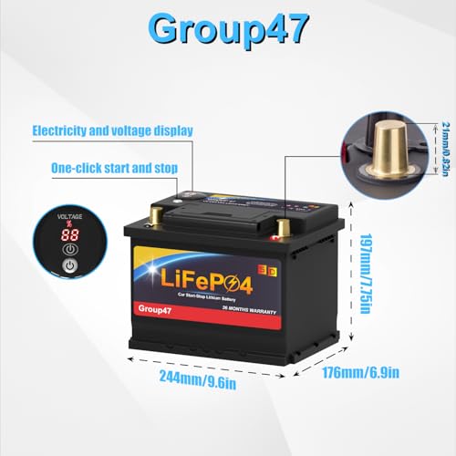 12.8V 576WH Group 47 LiFePO4 Automotive Battery W857391