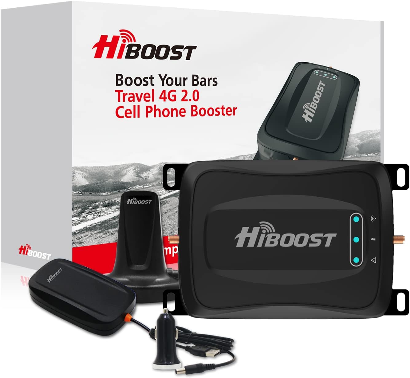 Car Cell Phone Booster with Magnetic Roof Antenna O333807