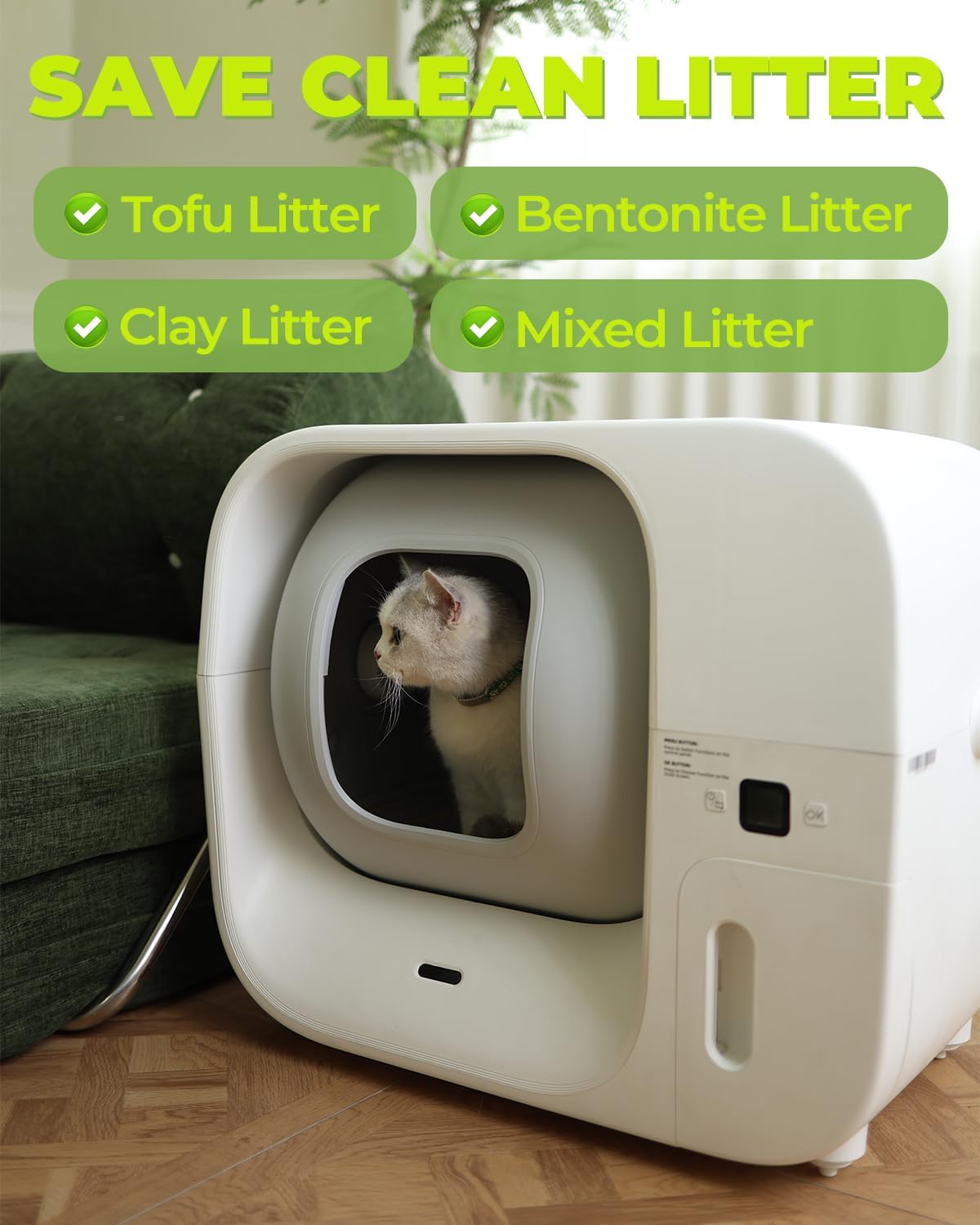 Automatic Self Cleaning Cat Litter Box with Trash Bags Q2421