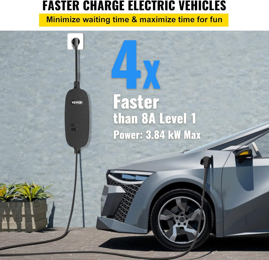 Portable Level 2 EV Charger with 25 ft Charging Cable H55635