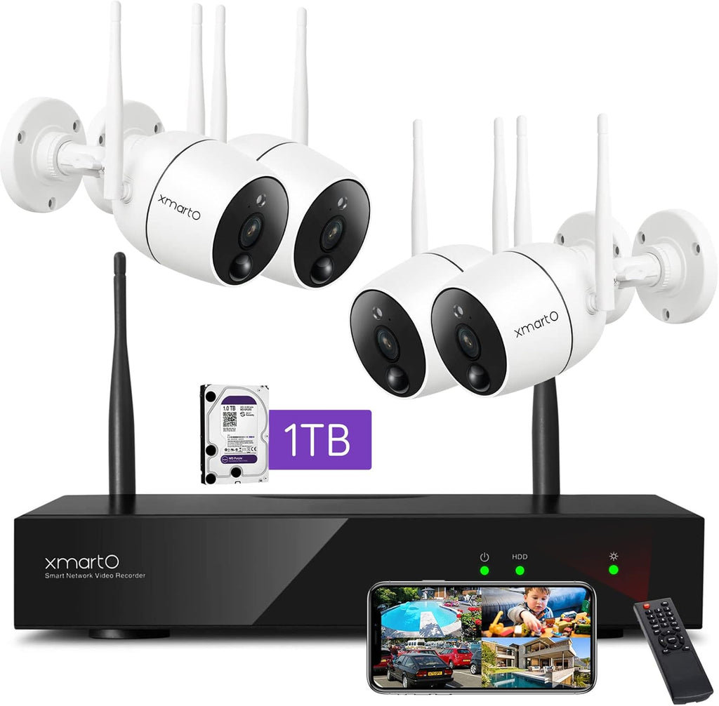 8CH 2K HD Wireless Security Camera System with 1TB HDD H551922